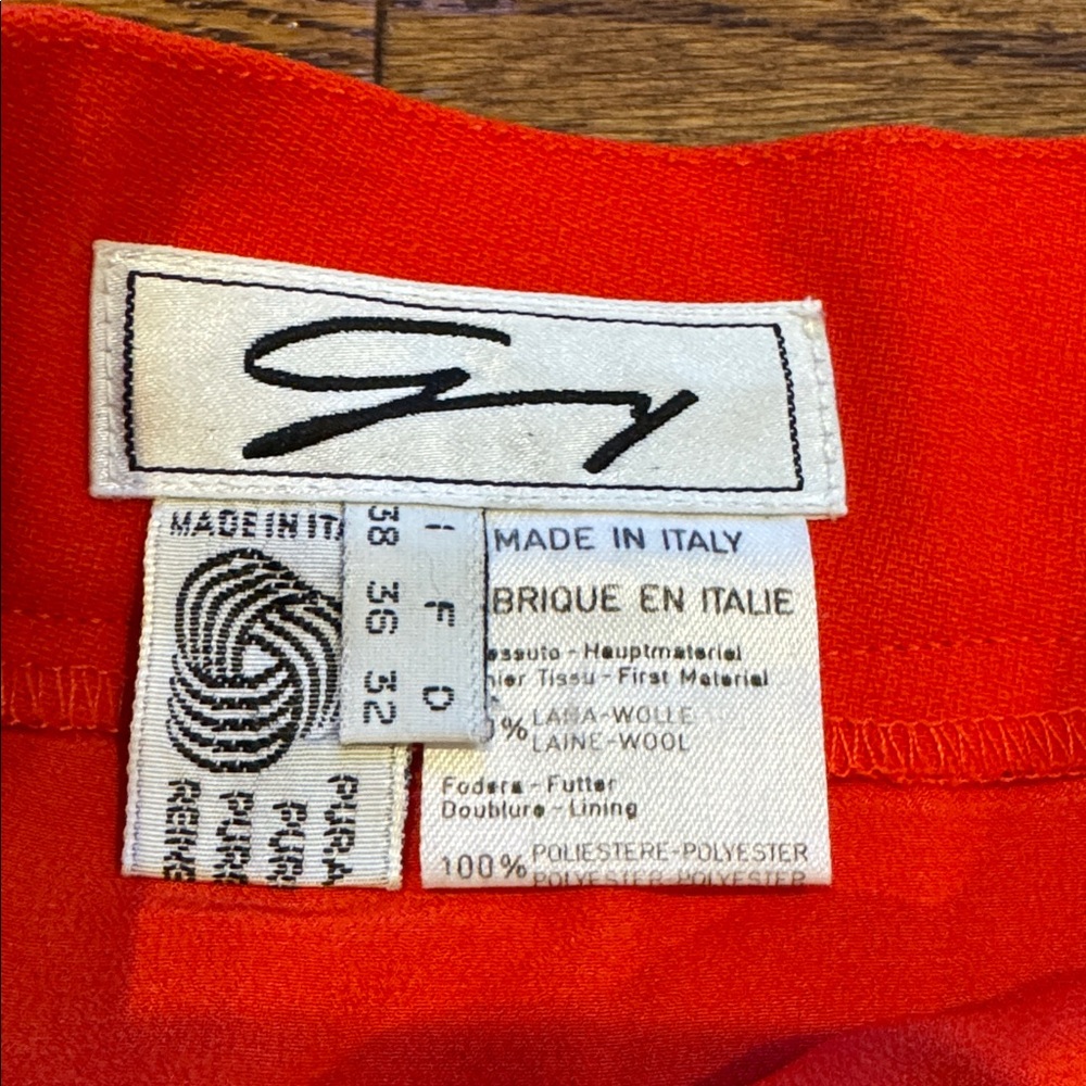 Genny Red Pleated Wool Skirt - Picture 3 of 14